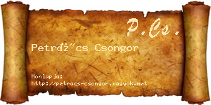 Petrács Csongor névjegykártya